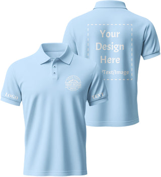 Custom Polo Shirts for Men Women, Personalized Business Golf Shirt, Customized Breathable Casual Polo Shirts for Company