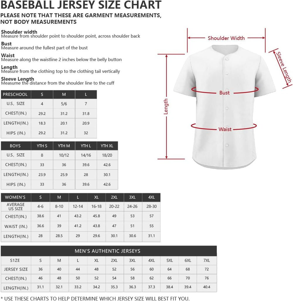 Custom Baseball Jersey Personalized Stitched or Printed Team Name Number Logo Shirt Sports Uniform for Men Women Youth Gifts