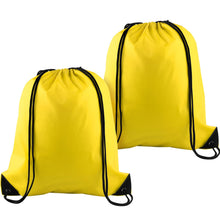 KUUQA 2 Pcs Drawstring Backpack Bags Sports Cinch Sack String Backpack Storage Bags for School Gym Traveling (Black)
