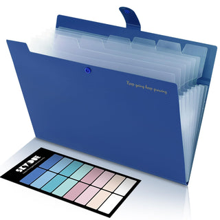 SKYDUE Accordion File Organizer, Expanding File Folder with 8 Pockets, Portable Document Paper Receipt Organizer, Letter/A4 Size Filing Folder School Office Supplies Black