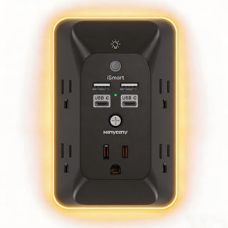 Outlet Extender with Night Light, HANYCONY Multi Plug Outlet, USB Wall Charger Surge Protector 4 USB Ports(1 USB C), Power Strip Electrical Outlet Splitter Expander for Home Office Dorm Room, ETL