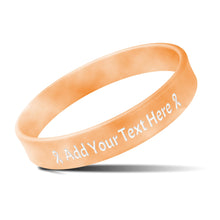 Custom Rubber Bracelets with Text Logo Clipart Customizable Bracelet Personalized 1/2 Inch Silicone Wristbands for Awareness, Events, Support, Promotions
