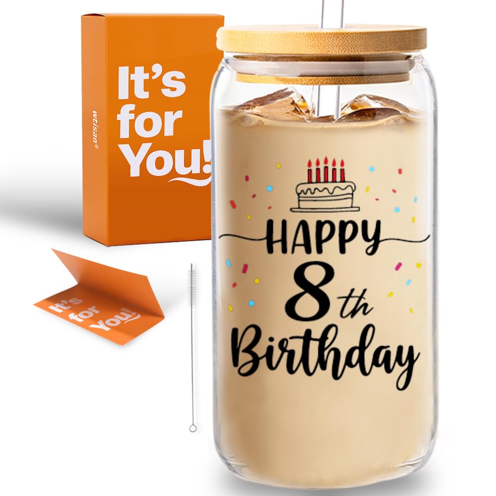 wtisan Housewarming Gifts for New Home - Sweet Home Aesthetic Can Shaped Glass Cup, 16oz Iced Coffee Tumbler - House Warming Gift Ideas with Lid, Straw & Card for Couple, New Homeowner