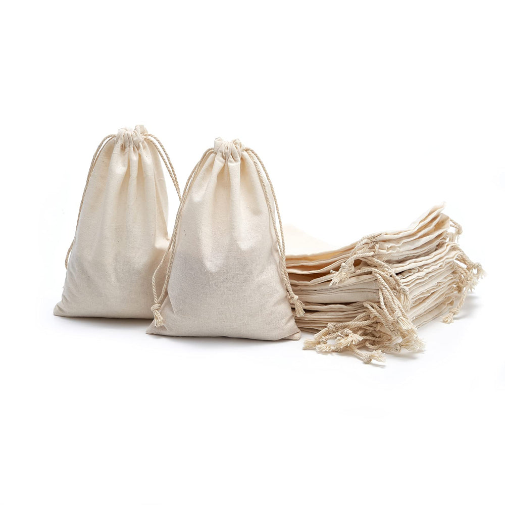 Tendwarm 20 Pack 3.9x5.9 Inches Cotton Drawstring Bags Reusable Muslin Sachet Bag for Party Wedding Storage Home Supplies