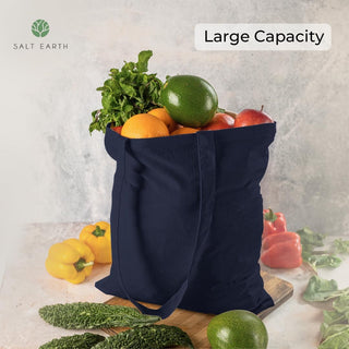 Salt Earth 100% Cotton Tote Bag, Canvas Tote Bags Bulk, Reusable Totes for Grocery, Shopping, Beach, Storage, Travel & Gift