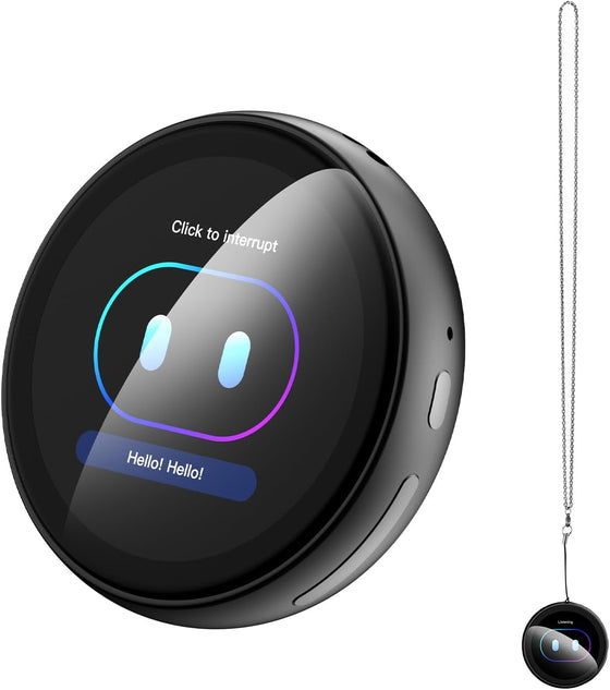ZNP Digital Badge AI Companion, Wearable Translation Translator with HD Touchscreen, Real-Time Interactive Reactions, Bluetooth 6.0 Portable Pin for Travel Business & Life(Magnetic Back)