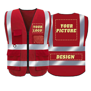 BeautyWill Custom Safety Vest Logo Class 2 High Visibility Reflevtive Vest Outdoor Protective Workwear