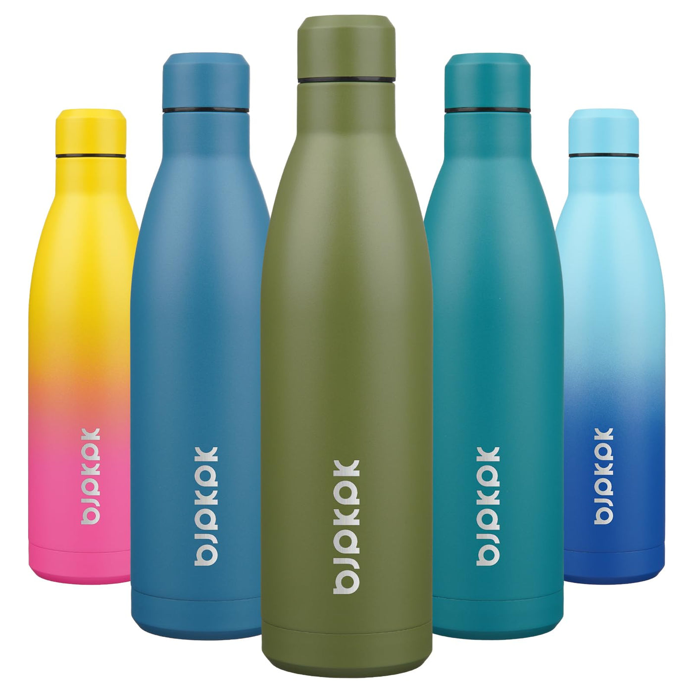BJPKPK 17oz Insulated Water Bottles Stainless Steel Sports Water Bottles Keep Cold and Hot for Travel Dishwasher Safe,Olive Green