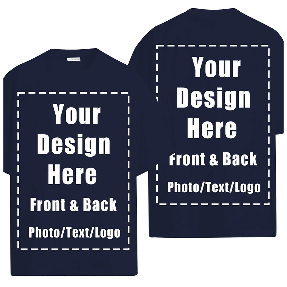 Custom T Shirts Front Back for Men Women Personalized T-Shirt Add Your Own Design with Image Text Logo Tee Tops