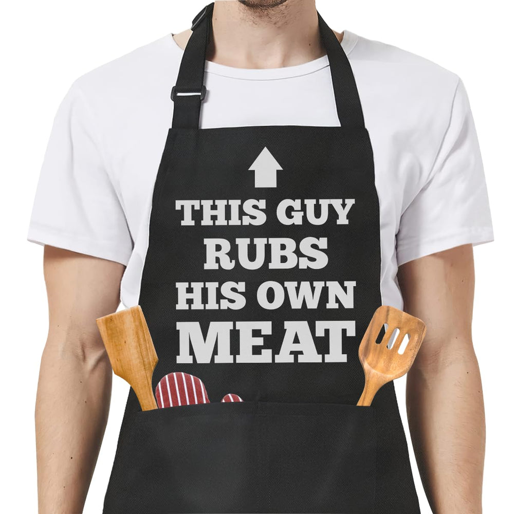 SANDJEST Funny Mens Aprons with Pockets for BBQ Grilling Cooking Grandpa Husband Apron for Birthday Christmas Father's Day