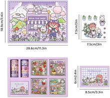 Girls DIY Diary 185 Pcs Diary Set,Toys for Ages 8-13,DIY Stationery Set, Thin Stickers and Little Daily Supplies Birthday Gifts for Girls Fun, Cute Art & Crafts Scrapbook Kits,Purple