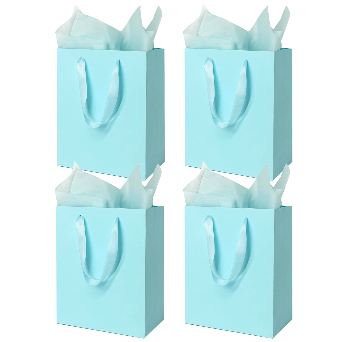 MOXARYSU 8 Pcs Medium Gift Bags With Handles: 8x5x10 Rainbow Colour Gift Bags Kraft Paper Party Favor Bags With 16 Tissues For Party,Birthday,Baby Shower,Wedding（8 Colors）