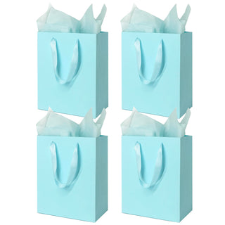 MOXARYSU 8 Pcs Medium Gift Bags With Handles: 8x5x10 Rainbow Colour Gift Bags Kraft Paper Party Favor Bags With 16 Tissues For Party,Birthday,Baby Shower,Wedding（8 Colors）