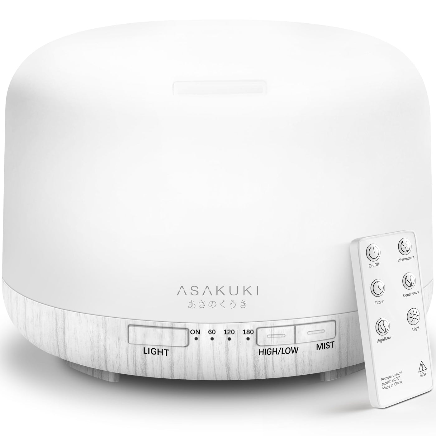 ASAKUKI Essential Oil Diffuser for Home, 500ML Aromatherapy Diffuser Humidifier with Remote Control, 7 Color LED Lights, Quiet Cool Mist Diffuser for Bedroom, Office (Yellow)