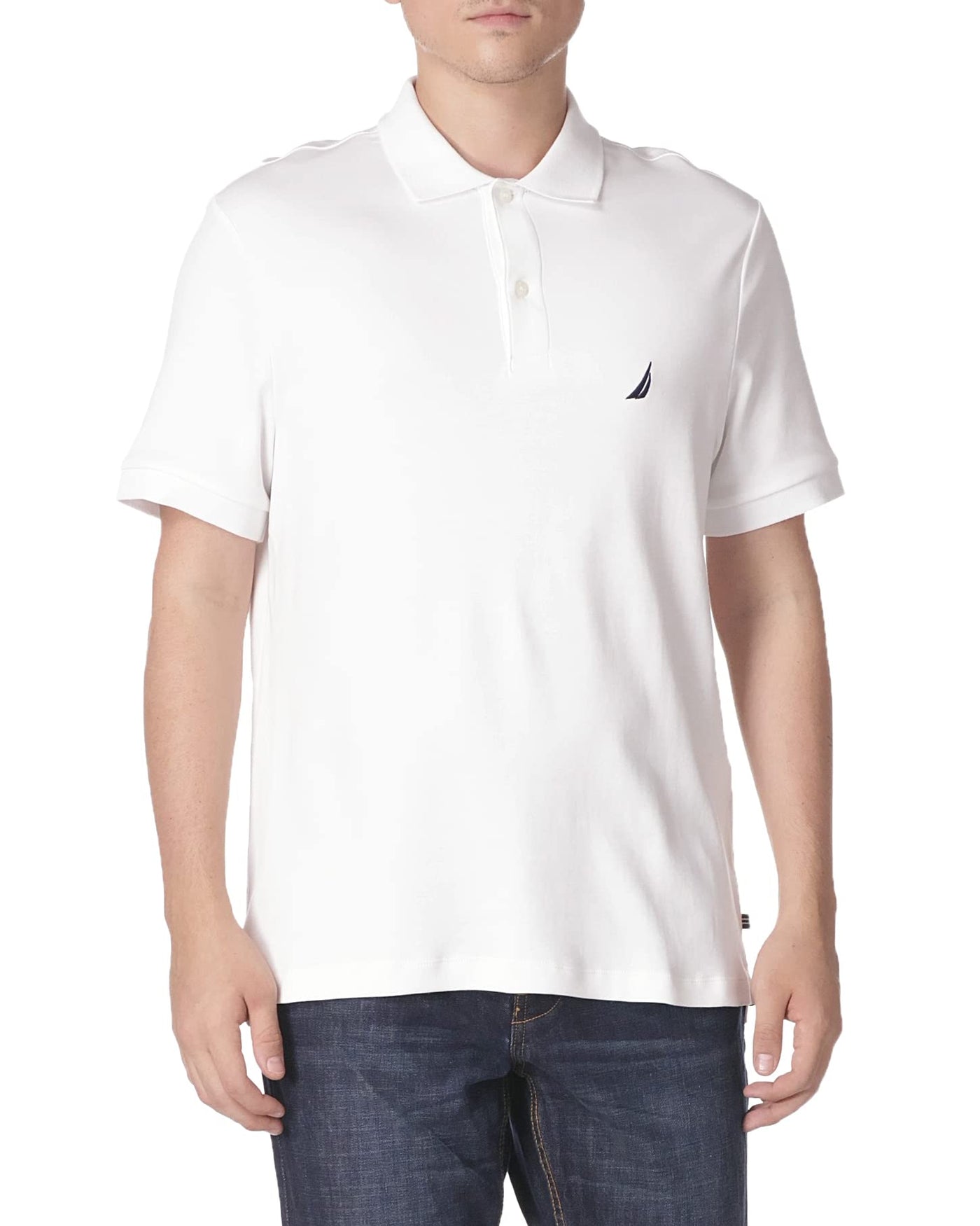 Nautica Men's Classic Fit Short Sleeve Dual Tipped Collar Polo Shirt