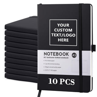 Personalized Notebook-Can Customize Logo/Text/Image, Customizable A5 Journal Notebook Daily Journals For Writing-192 Lined Pages 8.5 x 5.71 Inch,Black