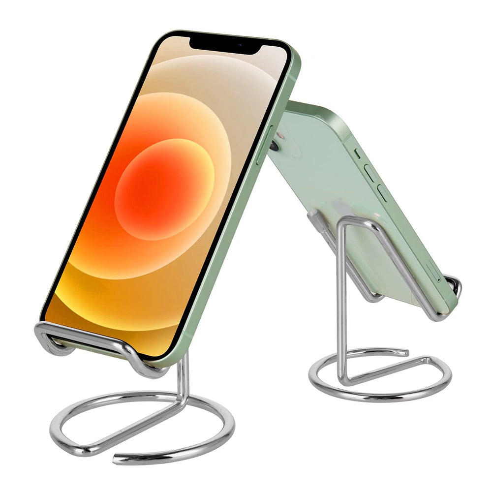 ROPOSY Cell Phone Stand for Desk, Cute Metal Gold Cell Phone Stand Holder Desk Accessories, Compatible with All Mobile Phones, iPhone, iPad