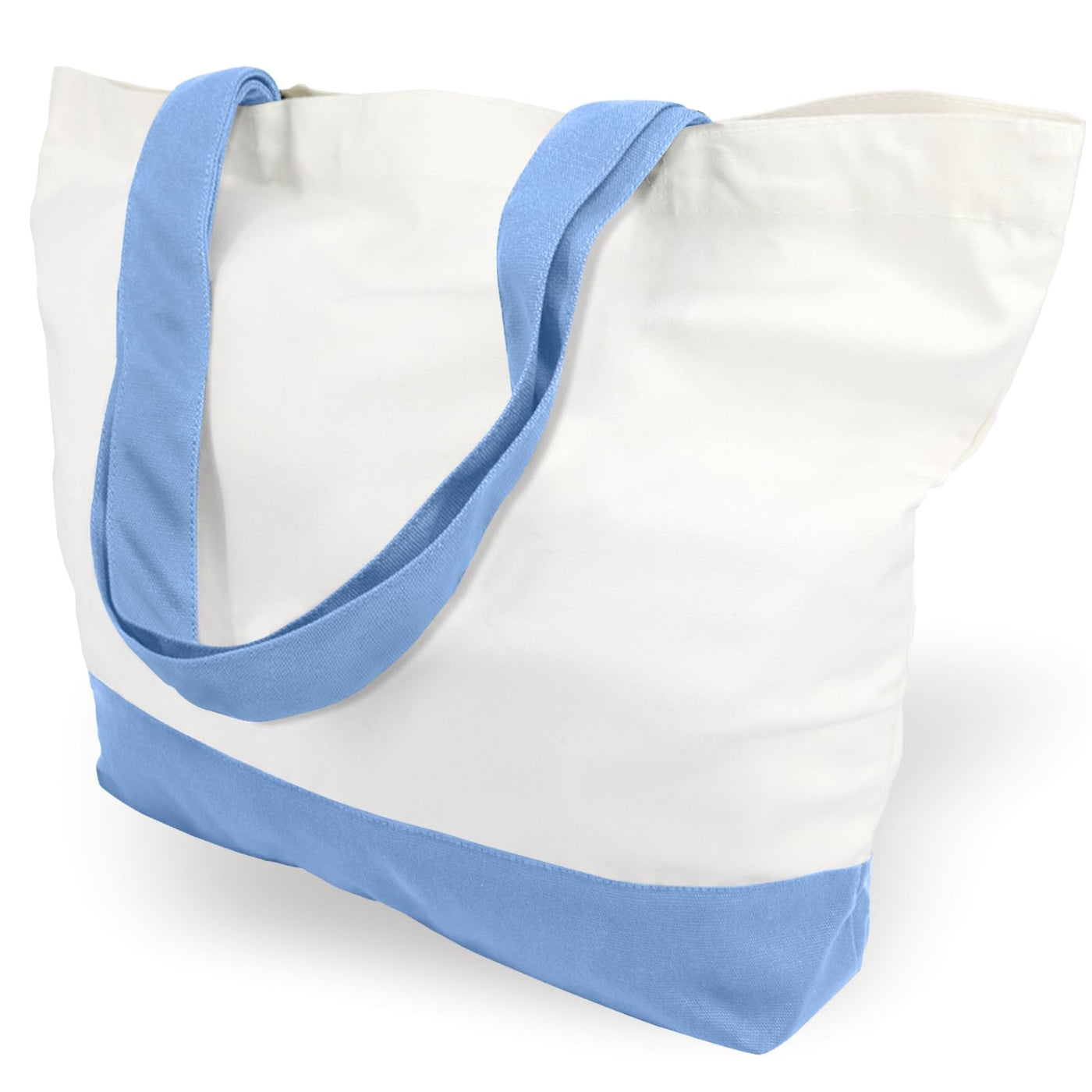 TOPDesign 1 | 3 | 6 | 12 | 24 Pack Super Strong Large 12oz Cotton Canvas Tote Bag, Reusable Grocery Shopping Cloth Bag, Fashionable Two-Tone Tote for Crafts, DIY Your Creative Designs (Pack of 1)