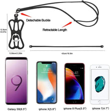 Kinizuxi 2 Pcs Cell Phone Lanyard Crossbody with Adjustable Neck Strap and Phone Ring Grip,Universal Smartphone Lanyard for iPhone Lanyards for Around the Neck Compatible with Most Smartphones