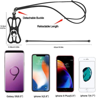Kinizuxi 2 Pcs Cell Phone Lanyard Crossbody with Adjustable Neck Strap and Phone Ring Grip,Universal Smartphone Lanyard for iPhone Lanyards for Around the Neck Compatible with Most Smartphones