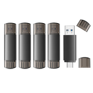 JOIOT 128GB USB C Flash Drive Dual USB 3.0 Flash Drive Type C + USB A Portable Type-C Flash Drive 2-in-1 USB-C Thumb Drive for Smartphone Tablet Computer Mac iPhone 15 Black