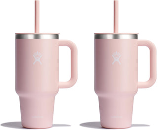 Hydro Flask Travel Tumbler with Handle, Lid and Straw - Insulated Stainless Steel in 32 Oz Trillium