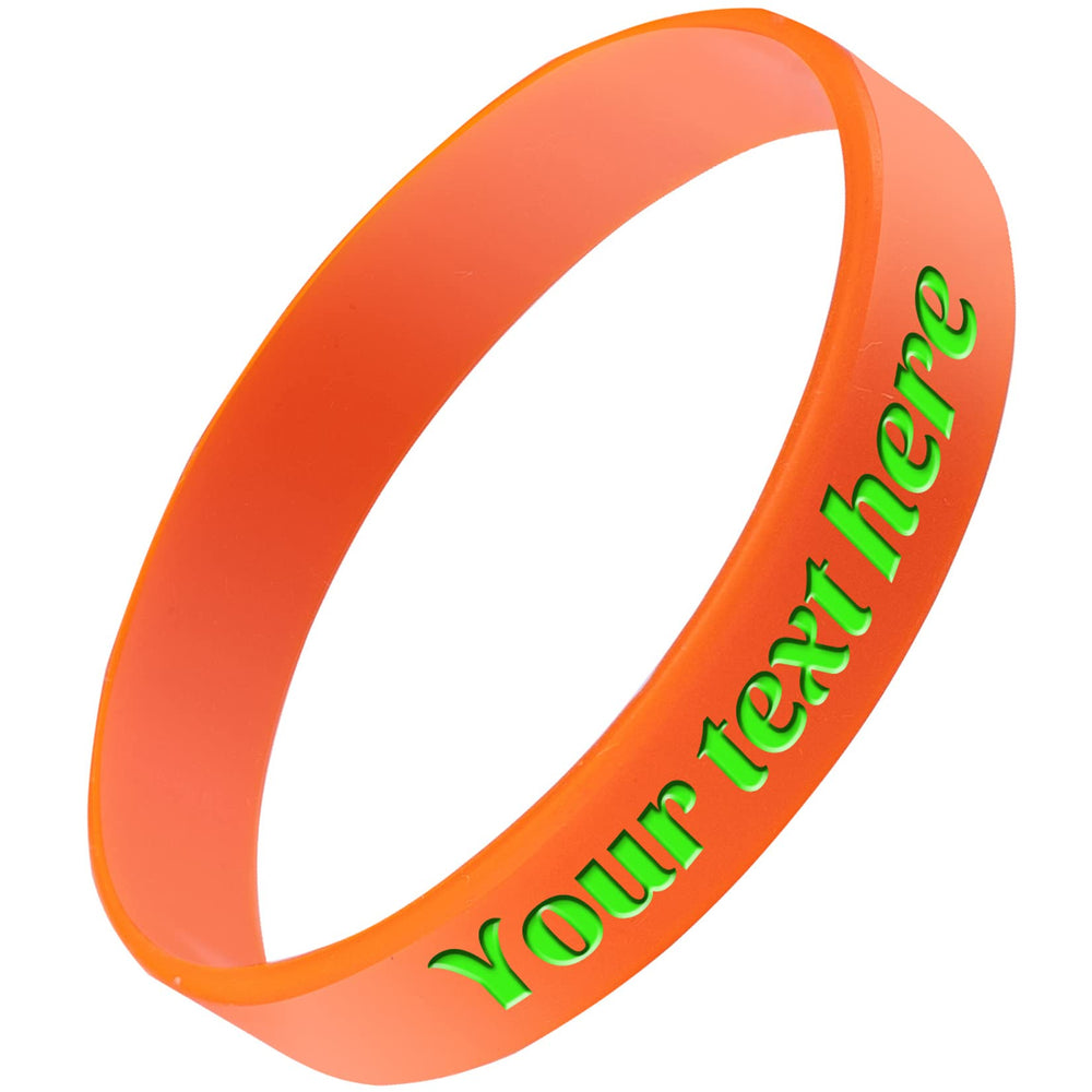 Custom Rubber Bracelet 1/10/30/50/100 ct Personalized Silicone Wristbands Customizable Debossed for Motivation, Events, Gifts, Promotions, Party, Awareness