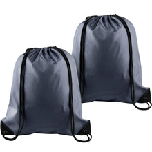 KUUQA 2 Pcs Drawstring Backpack Bags Sports Cinch Sack String Backpack Storage Bags for School Gym Traveling (Black)