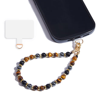 Marble Beaded Phone Wrist Strap,Detachable Phone Bracelet Strap with Tether Tab,Hands-Free Wristlet Strap (Rose Quartz)