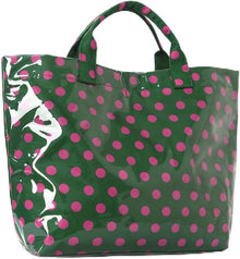 Lushandy PVC Tote Bag Women's Letters Print Hobo Handbag 14L Waterproof Plastic Tote Purse for Work, Beach, Shopping
