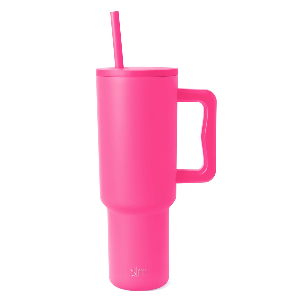 Simple Modern 40 oz Trek Tumbler with Handle and Straw Lid | Cup Holder Friendly Insulated Stainless Steel Travel Mug | Midnight Black