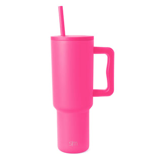 Simple Modern 40 oz Trek Tumbler with Handle and Straw Lid | Cup Holder Friendly Insulated Stainless Steel Travel Mug | Midnight Black