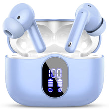 Wireless Earbuds, Bluetooth 5.4 Headphones Bass Stereo, Ear Buds with Noise Cancelling Mic, LED Display in Ear Earphones Clear Calls, IP7 Waterproof Bluetooth Earbuds for Phones/Sports/Laptop, Black