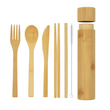 Eco-Friendly Travel Utensils Set: Lightweight Bamboo Forks, Spoons, Knives, Chopsticks, Straw in Wooden Case, Reusable Utensils for Lunch Box, Kids Camping Cutlery, Sustainable Portable Flatware