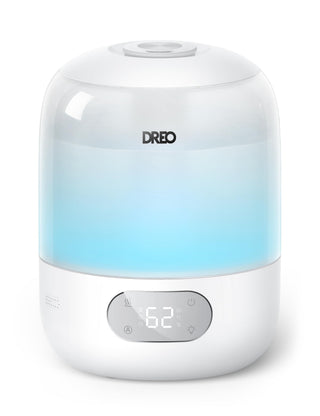 DREO Humidifiers for Bedroom, 3L Top Fill 30H & 26dB Quiet Runtime for Large Room, Cool Mist Ultrasonic Humidifier with Humidity Sensor, Night Light for Home, Baby, Nursery, Plants, New Edition