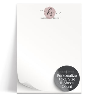 Curio Press Personalized Stationery for Women & Men - A2 Folded Note Cards with Monogram and Name, Fold Over Monogrammed Stationery Thank You Cards with Custom Notecards - Delicate Mono Fold