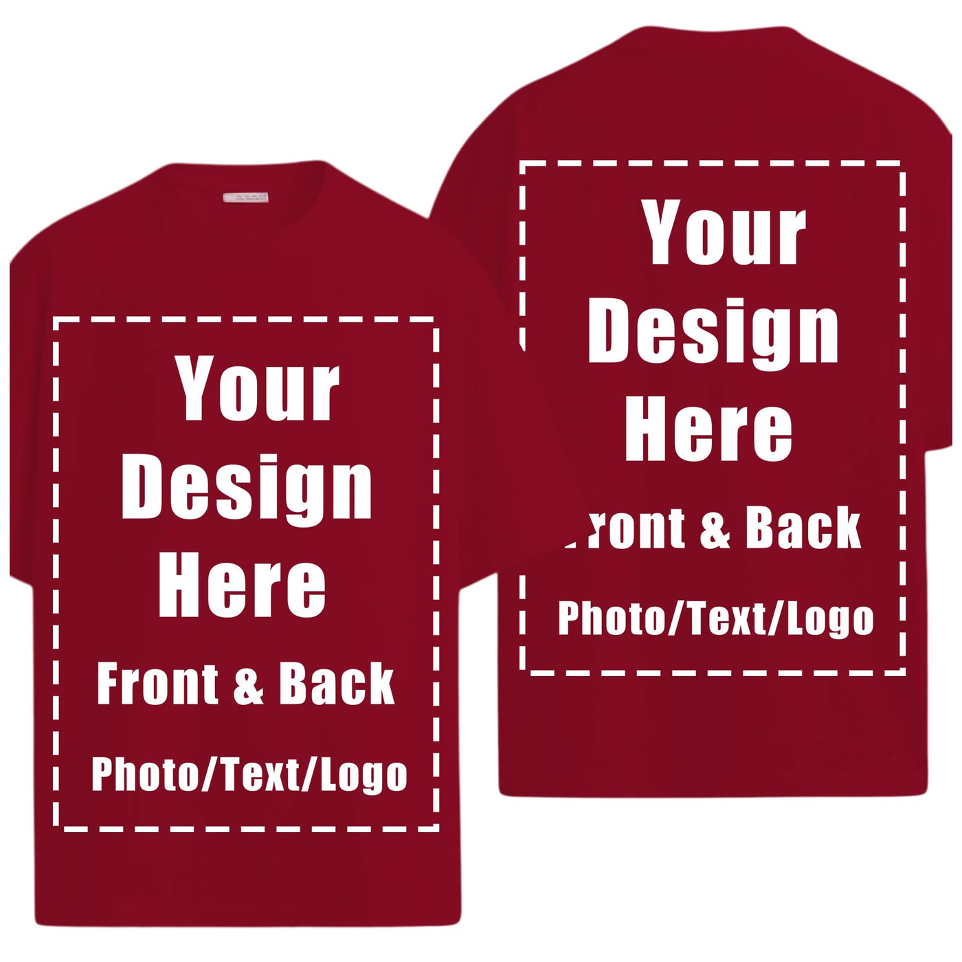 Custom T Shirts Front Back for Men Women Personalized T-Shirt Add Your Own Design with Image Text Logo Tee Tops