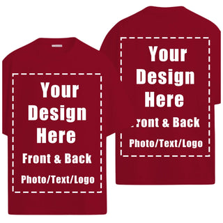 Custom T Shirts Front Back for Men Women Personalized T-Shirt Add Your Own Design with Image Text Logo Tee Tops