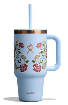 Hydro Flask Travel Tumbler with Handle, Lid and Straw - Insulated Stainless Steel in 32 Oz Trillium