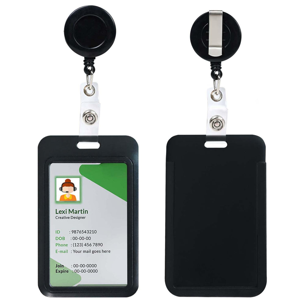 Retractable ID Badge Holder with Breakaway Lanyard,Heavy Duty Badge Reel,Detachable Keychain, Cruise Ship Cards Holder,for Nurse Officer Teacher Security Staff Women Men
