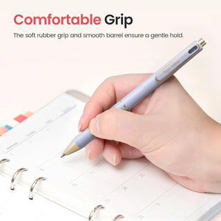 Taja Gel Pens, 6 Pcs Quick Dry Black Gel Ink Pens, 0.5mm Fine Point Smooth Writing Pens for Journaling and Note Taking, Cute Aesthetic Pens for Women & Men-Pastel
