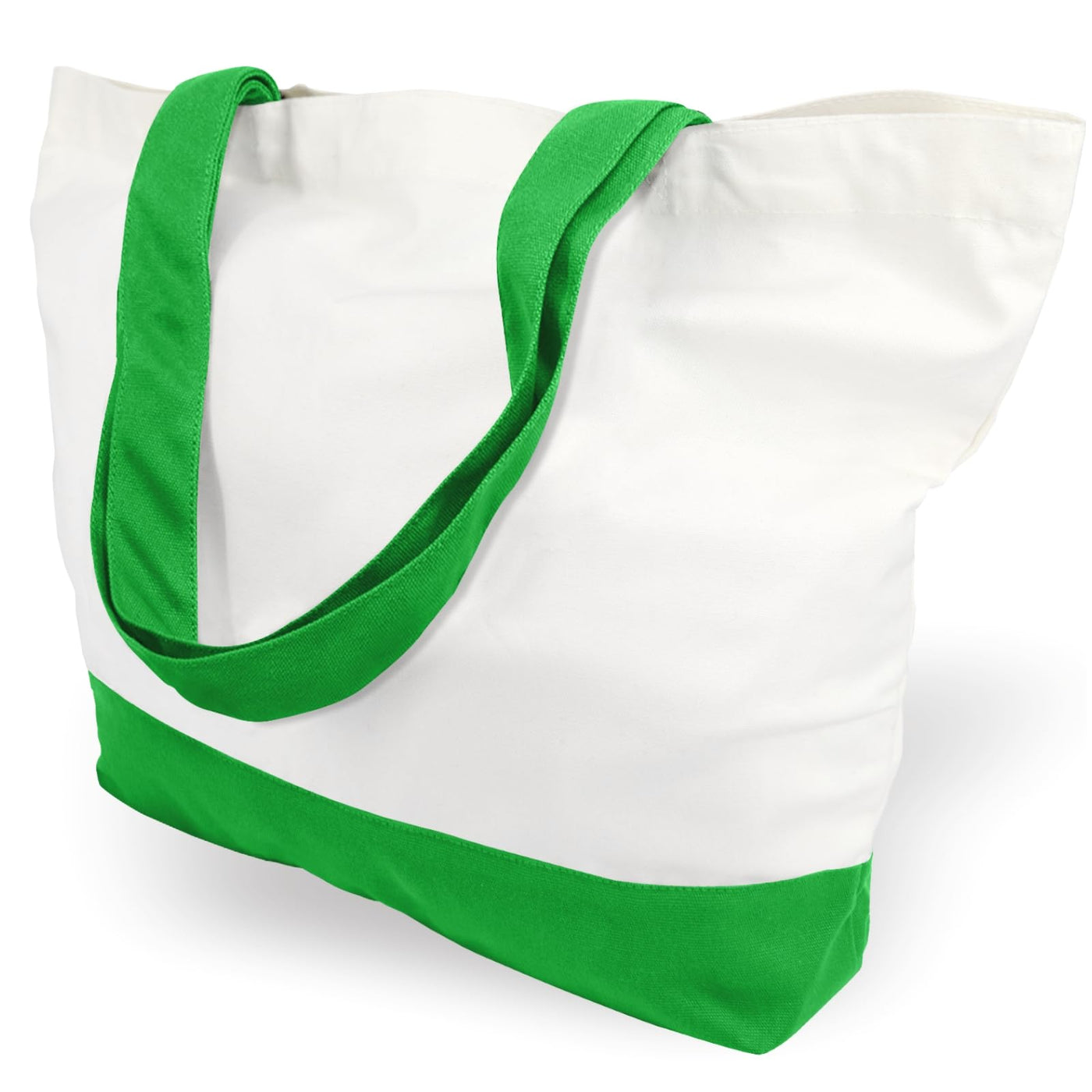 TOPDesign 1 | 3 | 6 | 12 | 24 Pack Super Strong Large 12oz Cotton Canvas Tote Bag, Reusable Grocery Shopping Cloth Bag, Fashionable Two-Tone Tote for Crafts, DIY Your Creative Designs (Pack of 1)