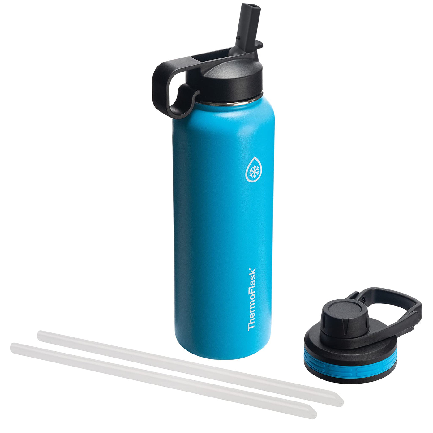 ThermoFlask 24 oz Double Wall Vacuum Insulated Stainless Steel Water Bottle - Reusable with Leakproof Chug & Straw Lids - Keeps Drinks Cold 24 hr/Hot 12 hr - Easy Maintenance - Gym/On-the-Go, Plum