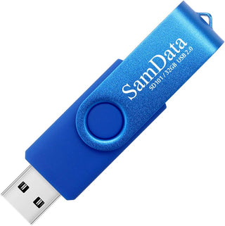 SamData 32GB USB Flash Drives 2 Pack 32GB Thumb Drives Memory Stick Jump Drive with LED Light for Storage and Backup (2 Colors: Black Blue)