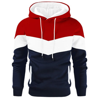 Gesean Men's Novelty Color Block Pullover Fleece Hoodie Long Sleeve Casual Sweatshirt with Pocket
