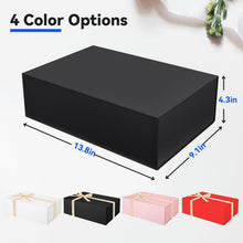 Brothersbox Black Gift Box 13.8"x9.1"x4.3" Large Gift Boxes for Presents with Magnetic Lid, Ribbon, Collapsible Boxes for Valentine's Day Mother's Day Christmas Birthday Wedding