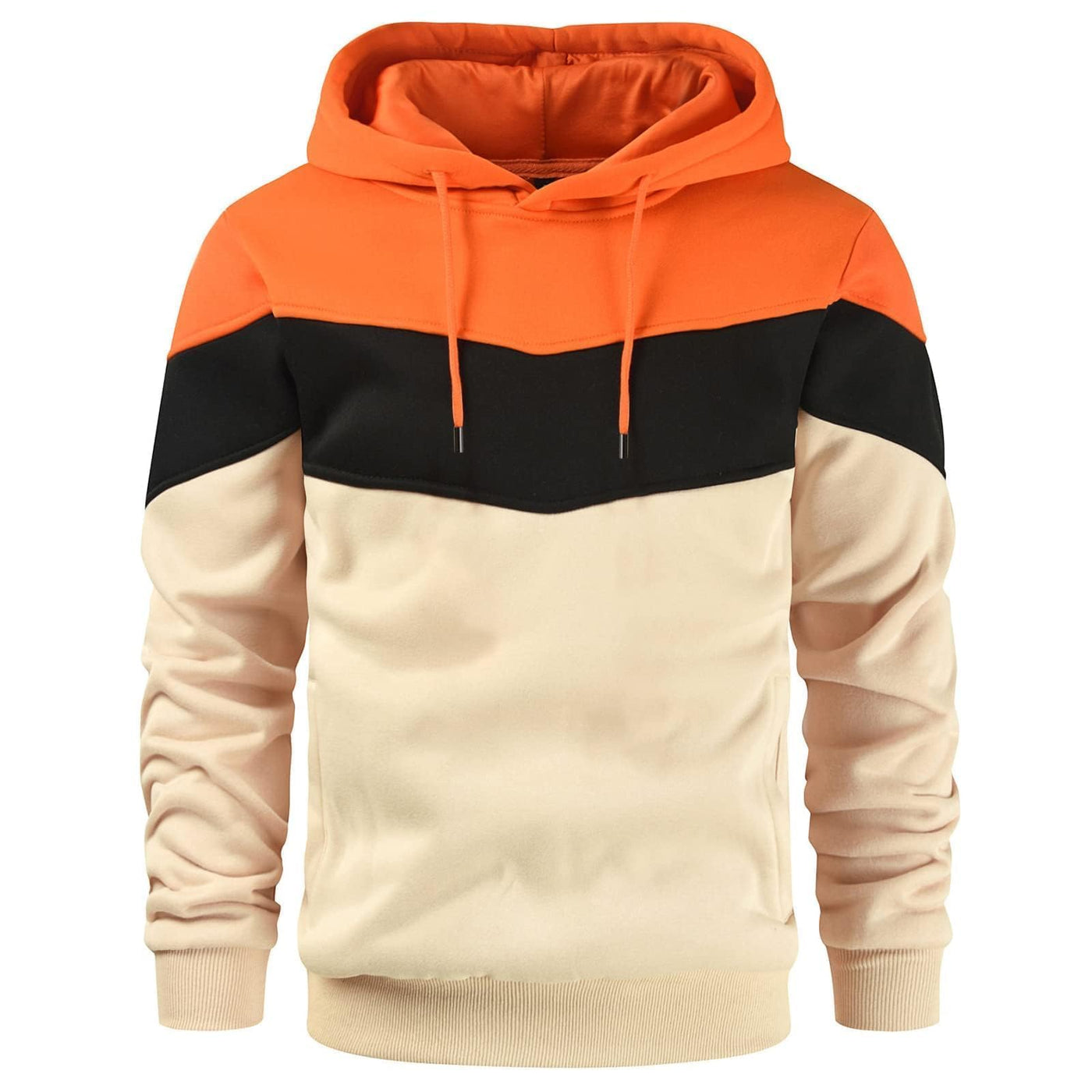 Gesean Men's Novelty Color Block Pullover Fleece Hoodie Long Sleeve Casual Sweatshirt with Pocket