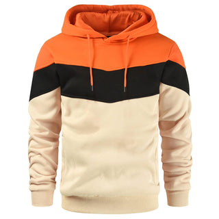 Gesean Men's Novelty Color Block Pullover Fleece Hoodie Long Sleeve Casual Sweatshirt with Pocket