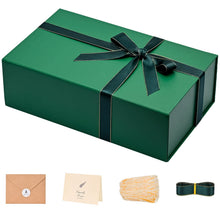 LIFELUM Gift Box 13.5''x10''x4'' Large Gifts Box with Magnetic Lids Black Gift Boxes for Father's Day graduation gifts Contains Card, Ribbon, Filler