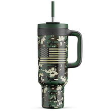 POWCAN 40 oz Tumbler with Handle, 2-in-1 Straw and Sip Lid, Leakproof, Dishwasher Safe, Insulated Stainless Steel Travel Coffee Mug, Keeps Cold for 34 Hours, Fits in Car Cup Holder (Midnight)